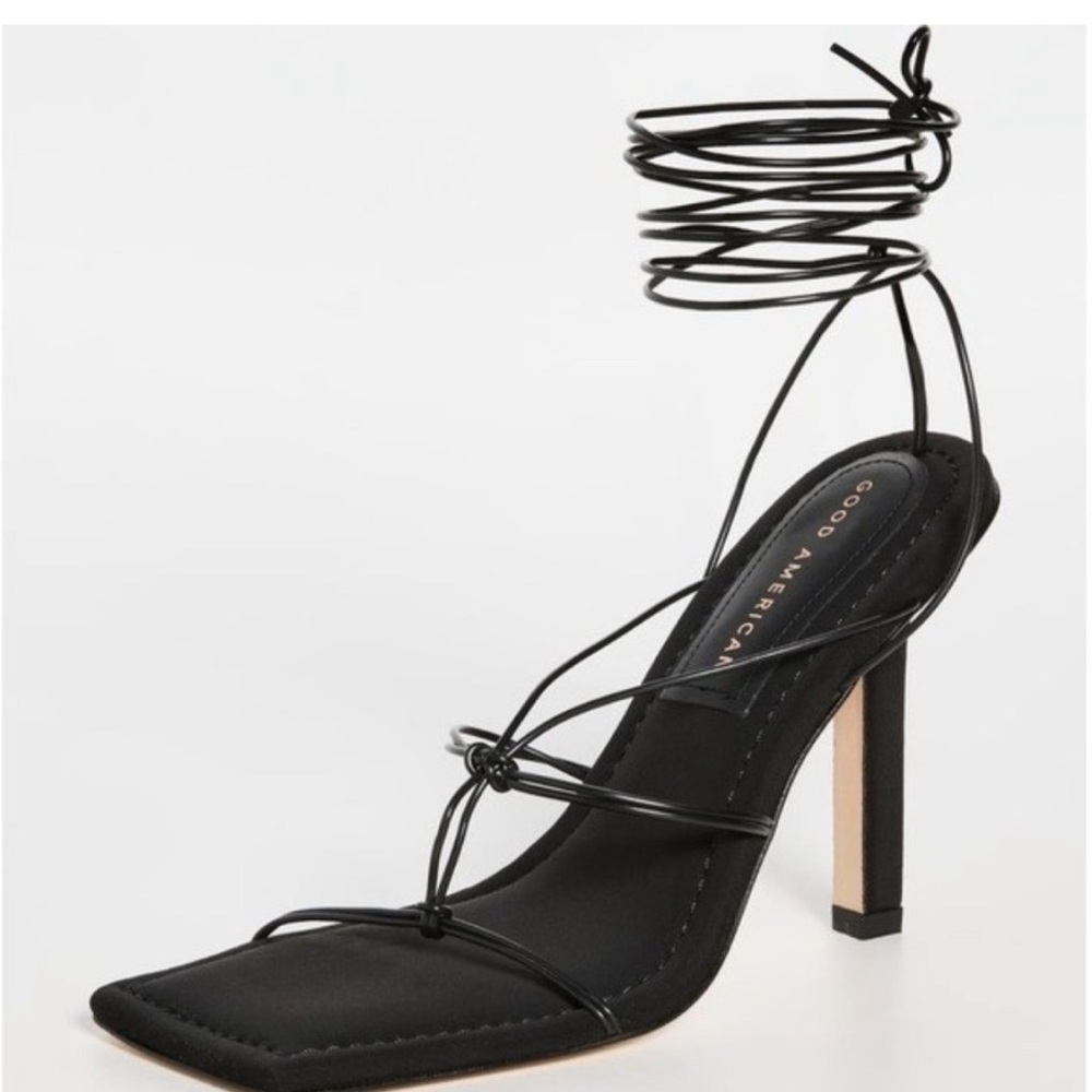 Good American Neoprene Lace Up Sandals
